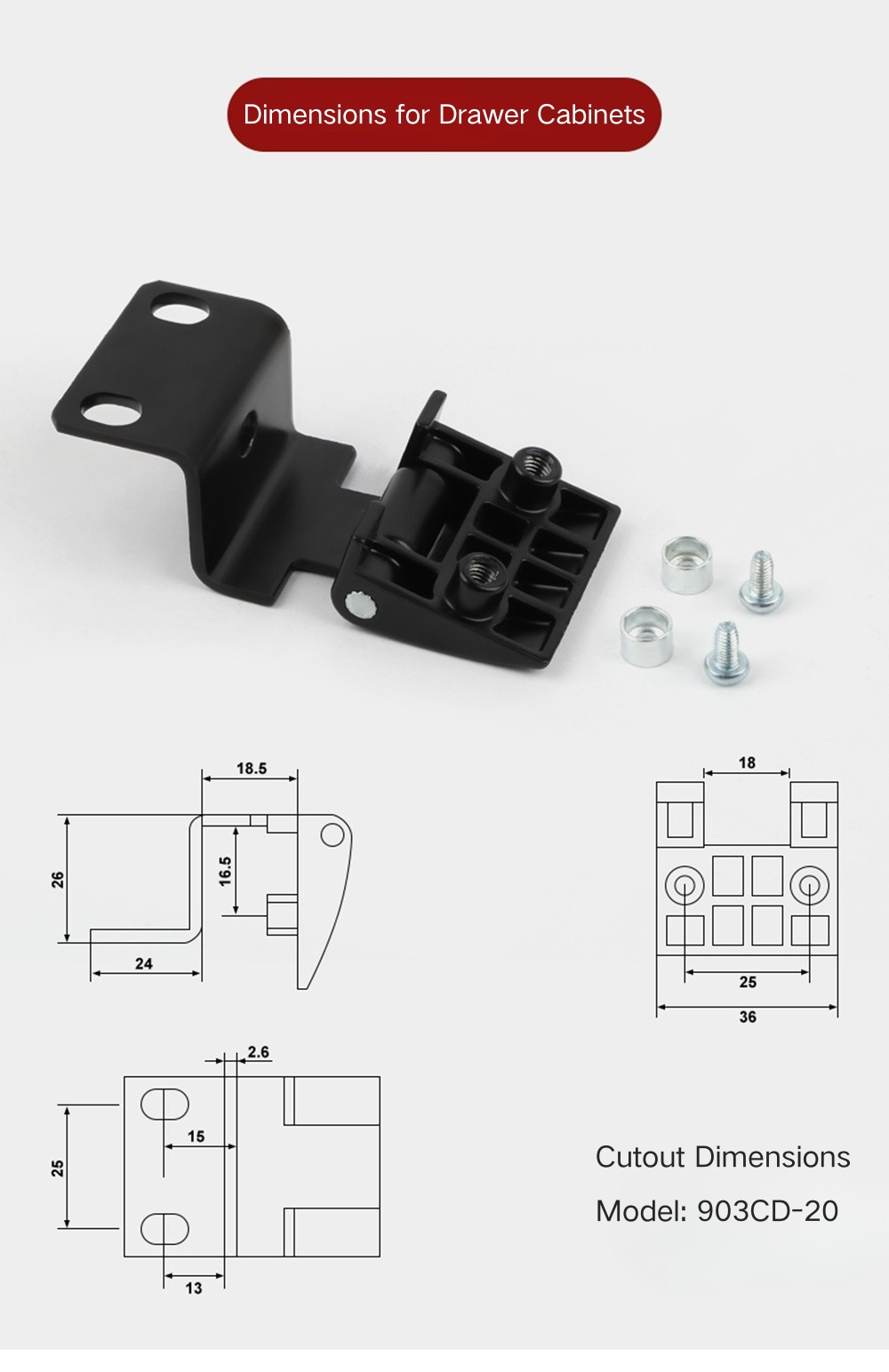 Power Cabinet Doors Side-Mount Bend Hinge