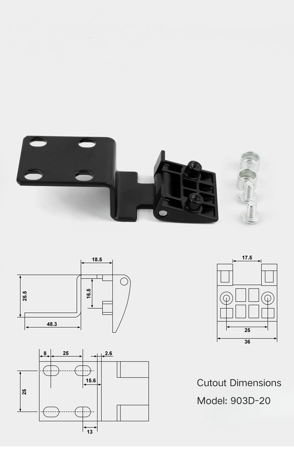 Power Cabinet Doors Side-Mount Bend Hinge